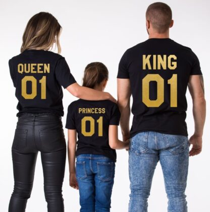 Poleras para Familia "King, Queen & Princess" Dorado