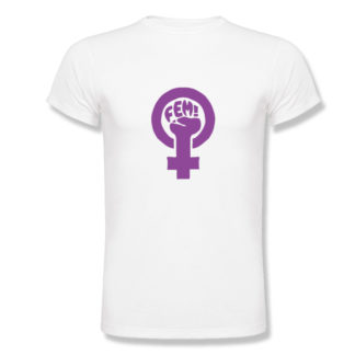 Polera Feminista Blanca con Logo FEM