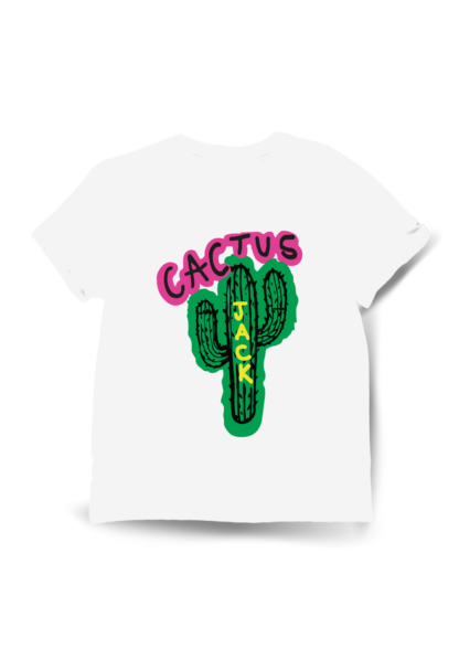 Polera Cactus Jack Full Color Blanca Detrás