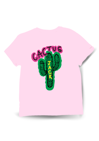 Polera Cactus Jack Full Color Rosada Detrás