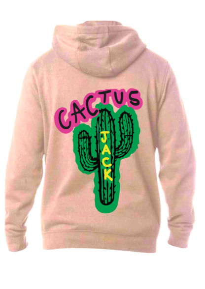 Polerón Cactus Jack Full Color Rosado Detrás