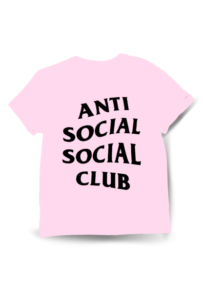 Polera Anti Social Club Rosada Detrás