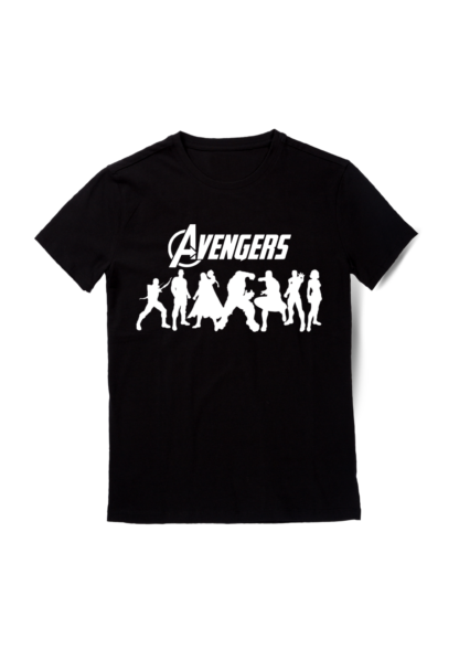 Polera con silueta de Avengers Negra