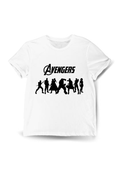 Polera con silueta de Avengers Blanca