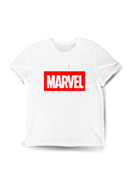 Polera Logo Marvel Blanca