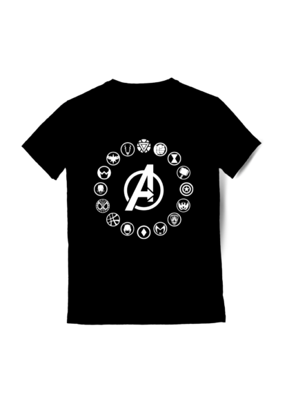 Polera íconos Avengers Negro Detrás