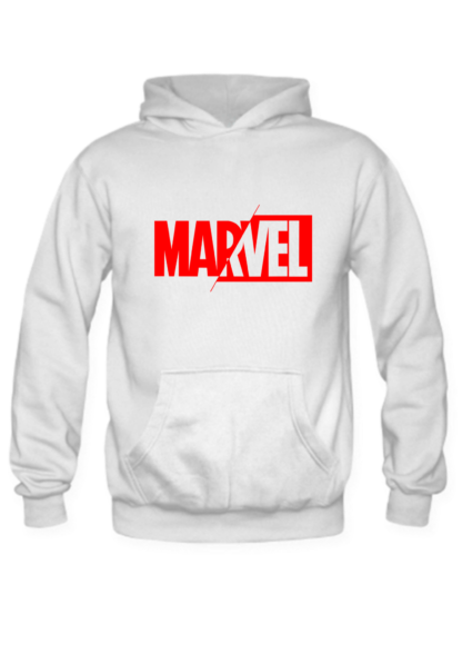 Polerón Marvel Logo Alternativo Blanco